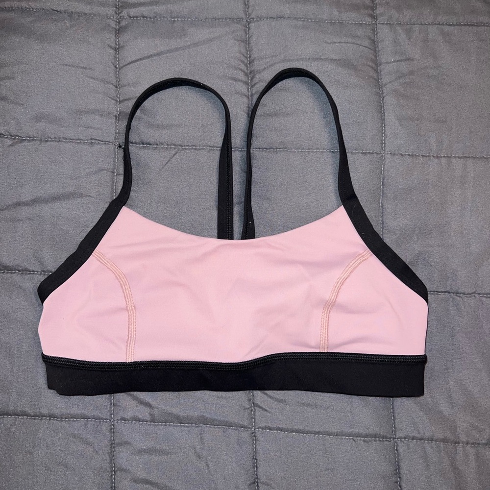 Lululemon Athletica Pink and Black Sports Bra